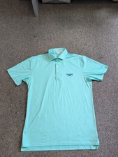 MENS HOLDERNESS BOURNE TAILORED FIT LIGHT GREEN POLO GOLF SHIRT SIZE MEDIUM