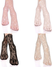 4 Paare Socken Rüschen Damen, Feinstrumpfsöckchen, Mehrfarbig Netzsocken, Damen 