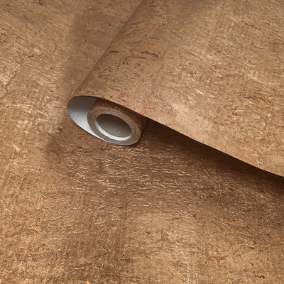 Real Natural cork warm rose gold copper metallic textured modern eco Wallpaper