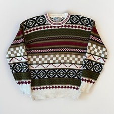 Vintage Aeropostale Sweater Large Multicolor 90s Chunky Knit Pullover Winter
