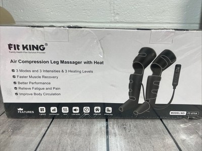 Fit King FT-068A Air Compression Leg Massager With Heat - Black