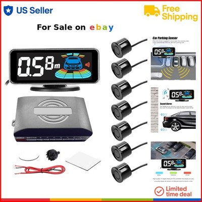 Car Backup Radar System 8 Sensors LCD Display Sound Warning for Reversing