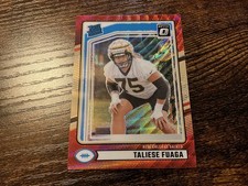 #532 2024 Panini Donruss Rated Rookie Taliese Fuaga #310 Optic Preview Red Wave