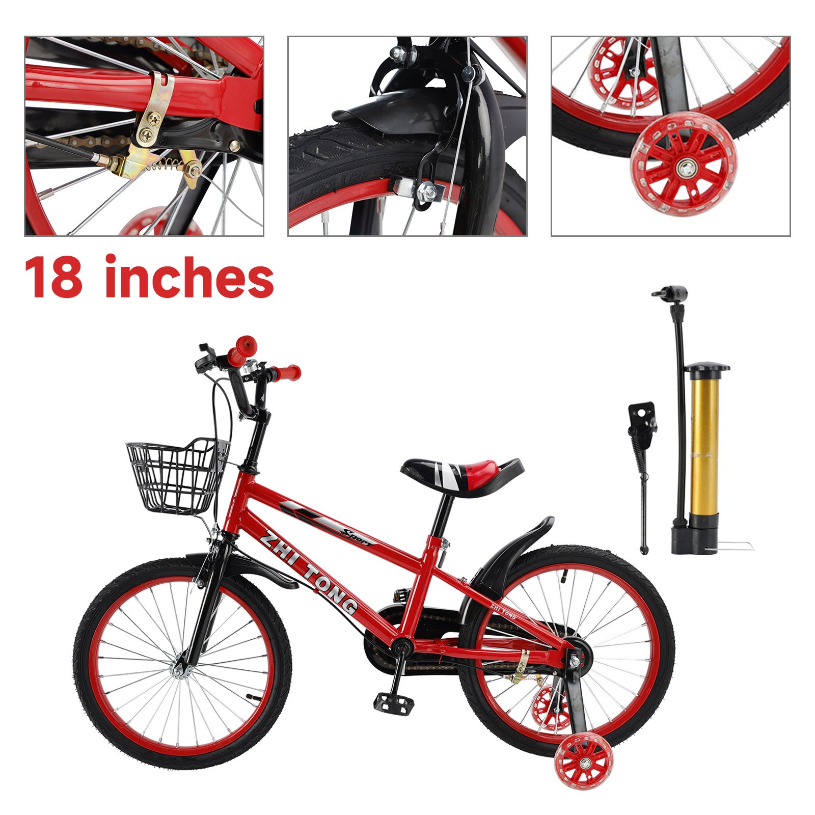 18 inches Kid's Bike Child Bicycle Boys and Girls with auxiliary wheels E4