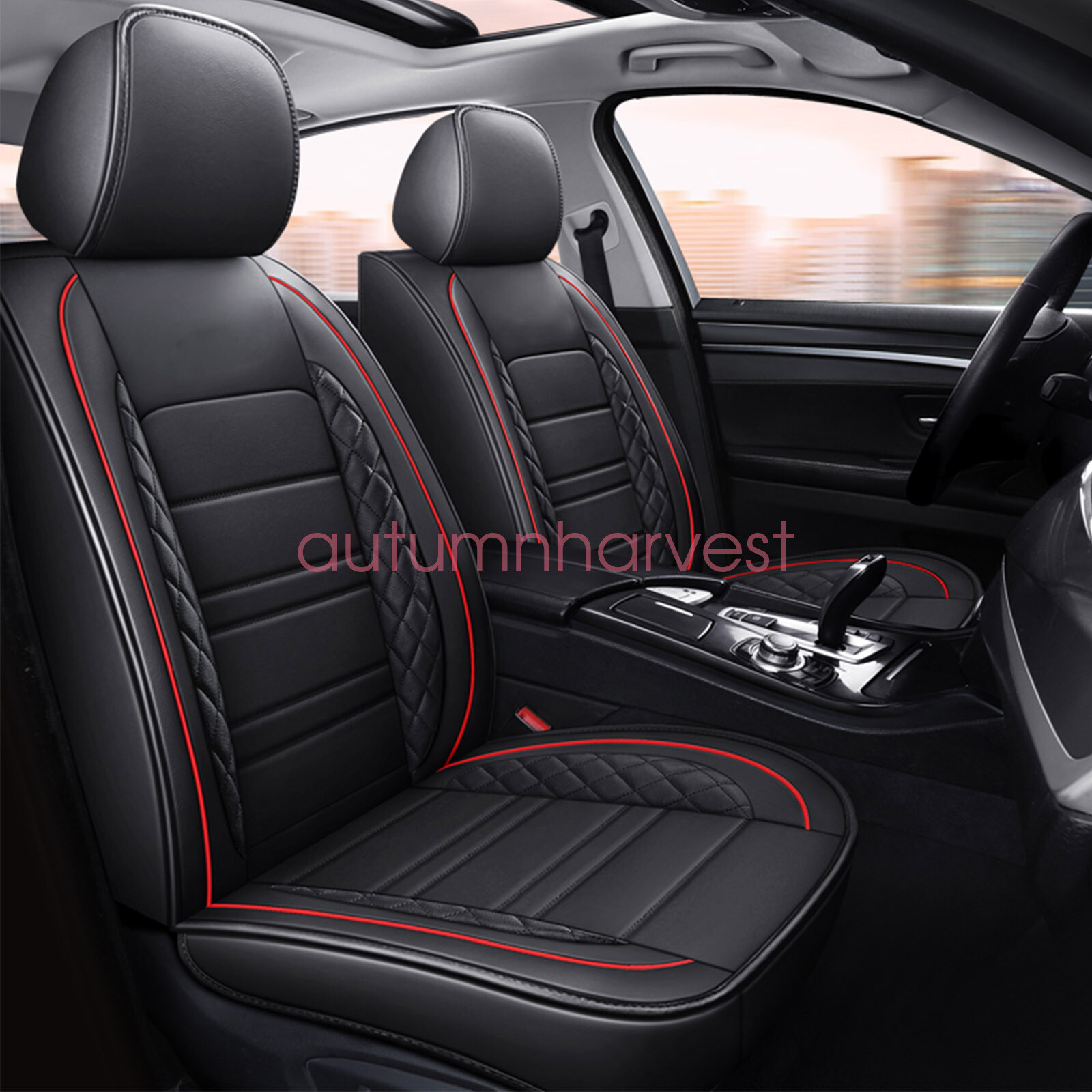 Car Seat Cover 5 Seats PU Leather FITS LAND ROVER LR3 Range Rover Evoque Velar-image