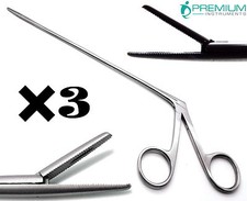 3  New Alligator Forceps 8" ENT Surgical Ear Serrated 1.6cm Instruments