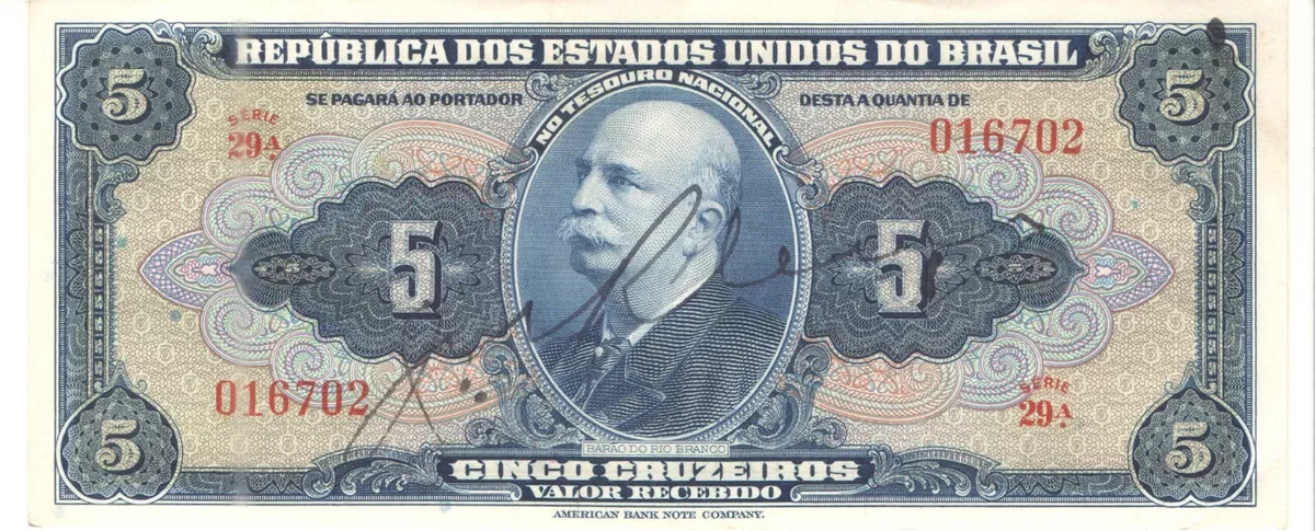 Brazil 5 Cruzeiros - Banknote - Uncirculated - Paper Money