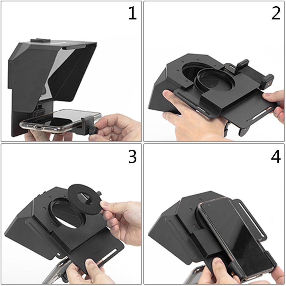 Teleprompter + Remote For Smartphone Camera Video Recording Live
