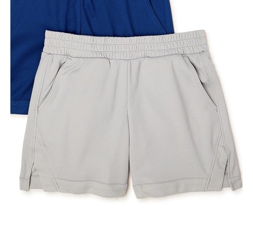 ATHLETIC WORKS Girls Size S (6-6X) Mesh Active Shorts • Soft Silver - Picture 5 of 6