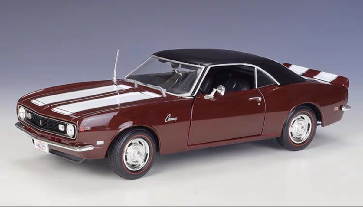 1:18 Scale 1968 Chevrolet Camaro Z/28 Metal Car Model Toys