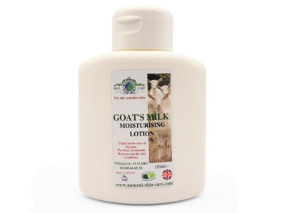 Ziegenmilch Feuchtigkeitslotion 150 ml Ziege trocken juckendes Ekzem Psoriasis Rosacea UK
