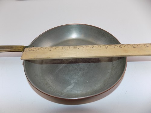Vintage Small Copper Skillet Saute Pan 7" w/ Brass Handle - Picture 16 of 18