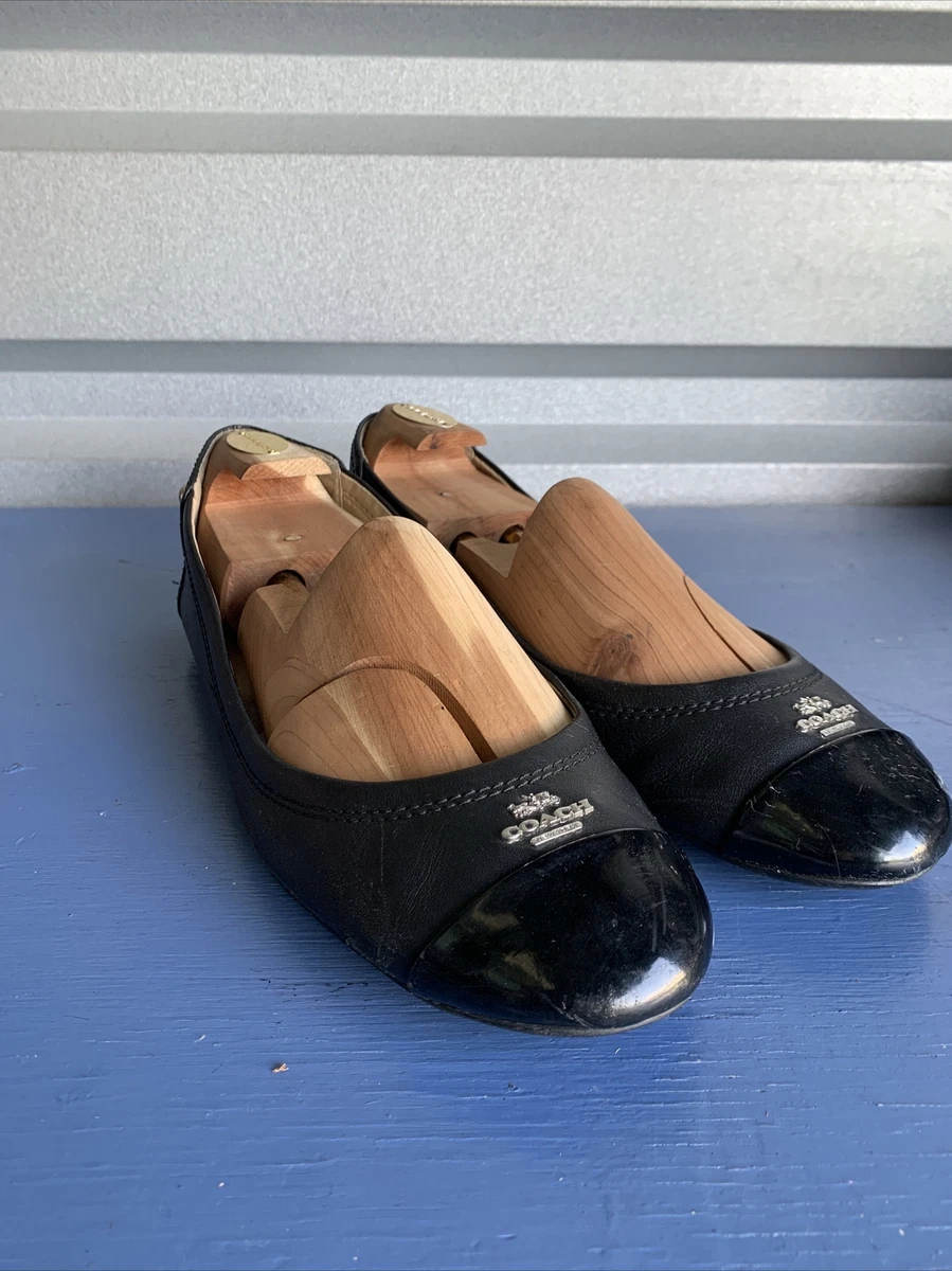 Coach New York Camilla Buff Ballet Flat US 8.5 EU 39 Black Silver