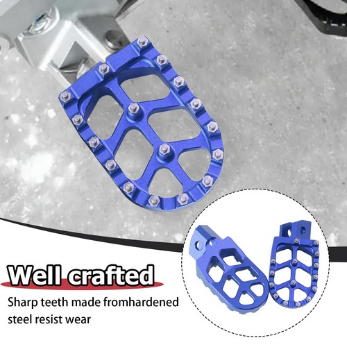 Blue Wide Foot Pegs Footrest Pedals For Yamaha XT250 YZ125 YZ80 WR250 TTR90 - Picture 3 of 13