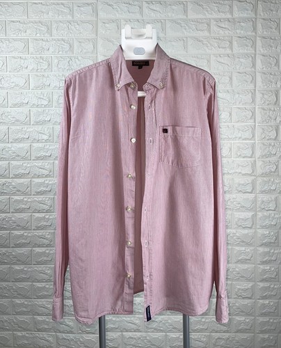 Woolrich John Rich & Bros Button Down Striped Red/Burgundy/White Shirt Men's 14 - Picture 9 of 23