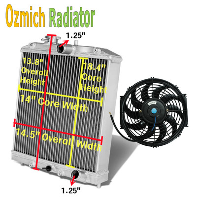 3Row Alum Radiator+FAN For 92-00 Honda Civic EG EK Del Sol Integra D15 B18 MT