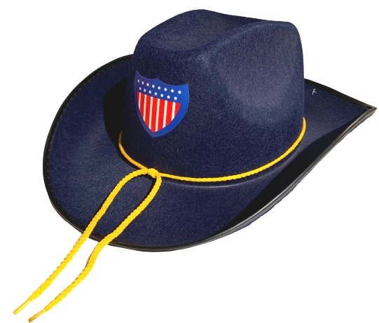 USA UNION OFFICER HAT Civil War North Military Blue Cowboy Adult Cavalry Army - Image 2 of 4