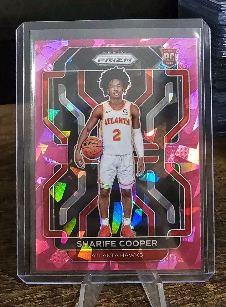 2021-22 Panini Prizm - Pink Cracked Ice #280 Sharife Cooper (RC) Hawks