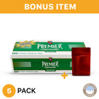 Premier Menthol Flavor Filtered Cigarette Tubes - King Size 5 Pack & Bonus Case