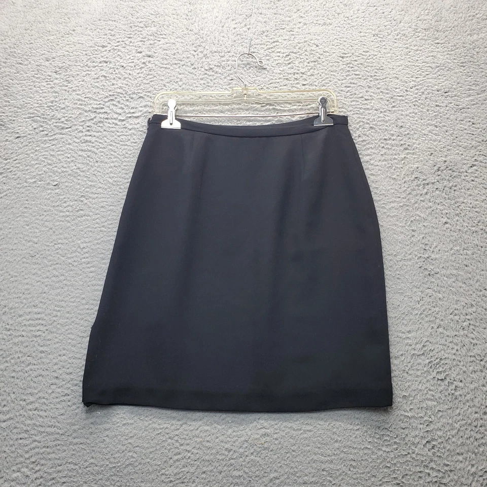 Charter Club Pencil Skirt Womens Petite 12 Black Lined Mini Flat Front Side Zip - Image 2 of 4