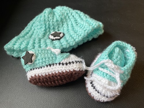 Patucos Bebe Crochet Recien Nacido 0-3 Hecho A Mano Artisanat Gorro+patucos  Lote | eBay