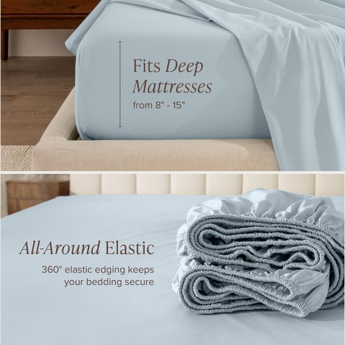 Bare Home 100% Organic Cotton Percale Sheet Set - 300 Thread Count - Lightweight - Picture 90 of 119