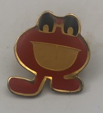 vintage Pac-Man frog enamel pin Gamer Game pin  Red