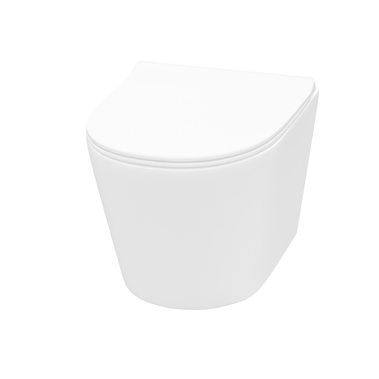 Nes Home Rimless Wall Hung Toilet Pan and Soft Close Toilet Seat - Image 2
