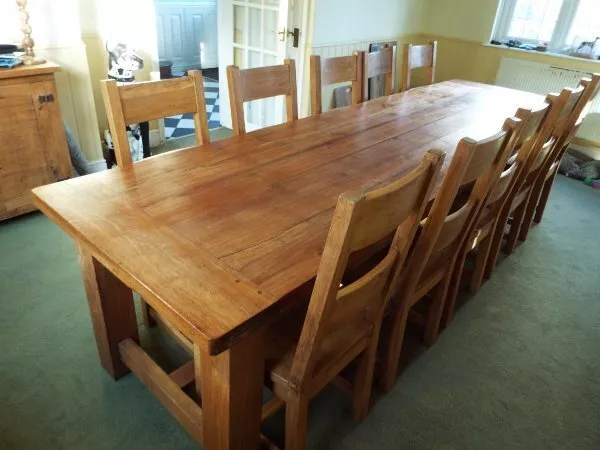 10 ft solid wood dining table deals