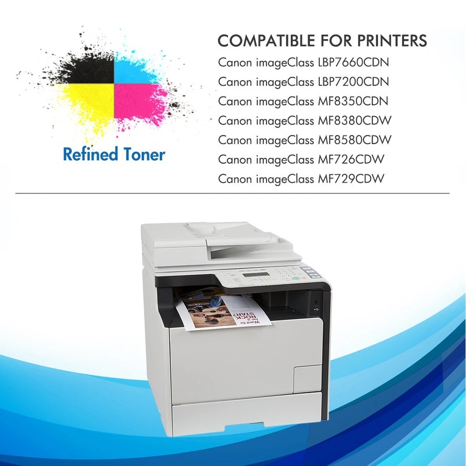 Cartucho de tóner 5PK para Canon 118 Color ImageCLASS MF8580CDW MF8380CDW MF726CDW Foto 3 de 4