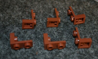 (6) 1x1 1x2 Reddish Brown 90 Degree Upward Right Angle Plate Lego NEW 