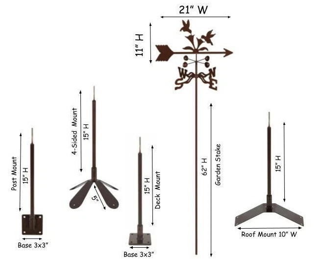 EZ Vane: HEAVY DUTY Steel Hummingbird Weathervane - Image 4 of 4