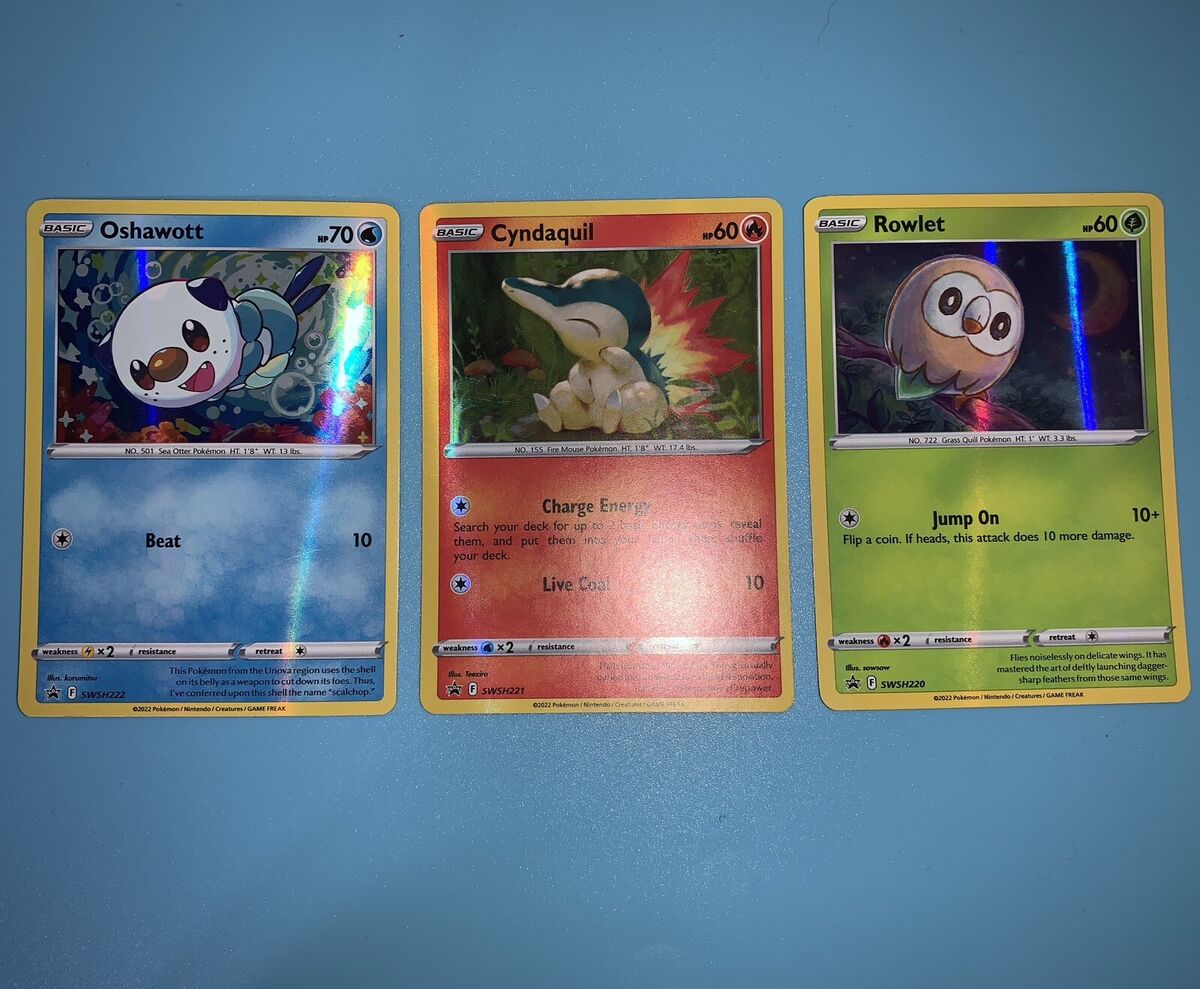 Pokemon Black Star Promo Legends: Arceus Starter Trio 3 Card Lot - SWSH220