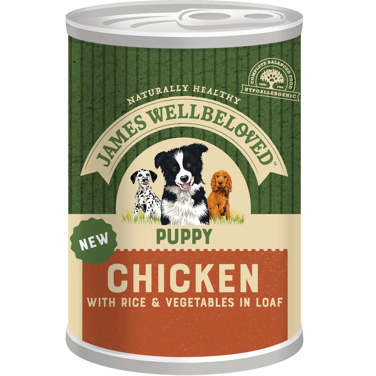 12 x 400g James Wellbeloved Puppy Wet Dog Food Tins Chicken Rice