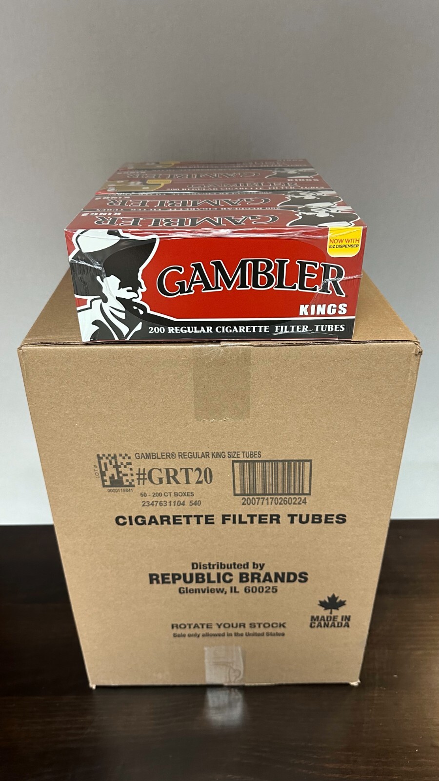 Gambler Regular King Size RYO Cigarette Tubes - Full Case (10000 Tubes ...