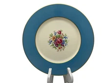 LENOX Stradivarius Turquoise Blue Smooth Edge Dinner Plate Vintage USA Collectib