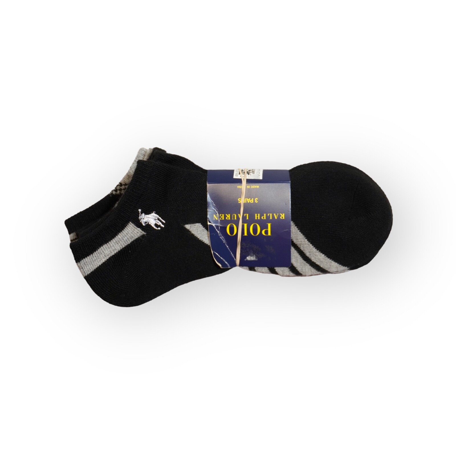 * Polo Ralph Lauren * Women's Athletic Quarter Socks BLACK/GREY ( 3