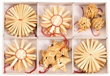 72 Weihnachtsanhänger Stroh Ø 6 cm Strohsterne Strohanhänger Baumschmuck