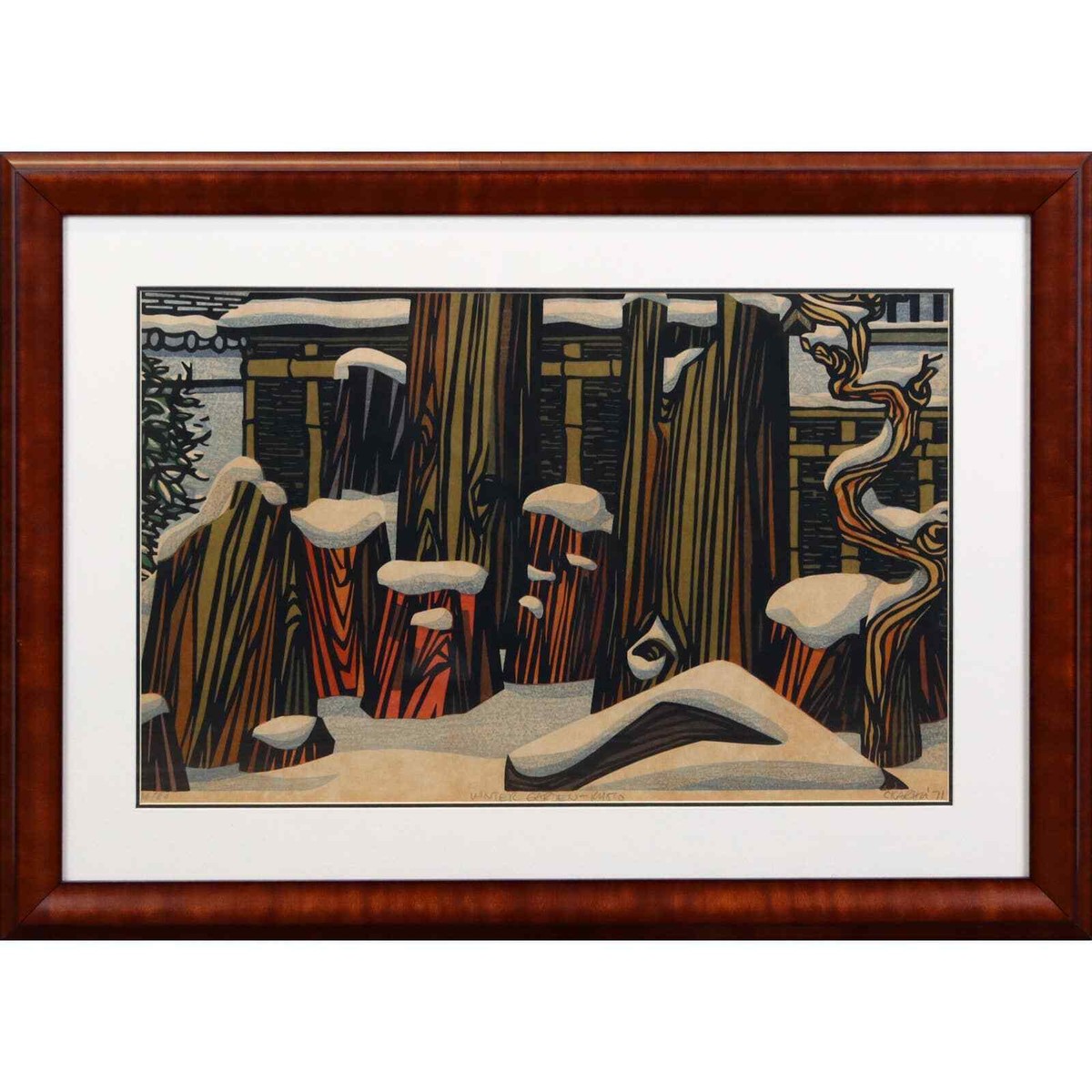 1971 Clifton Karhu Japanese Woodblock Print Titled 