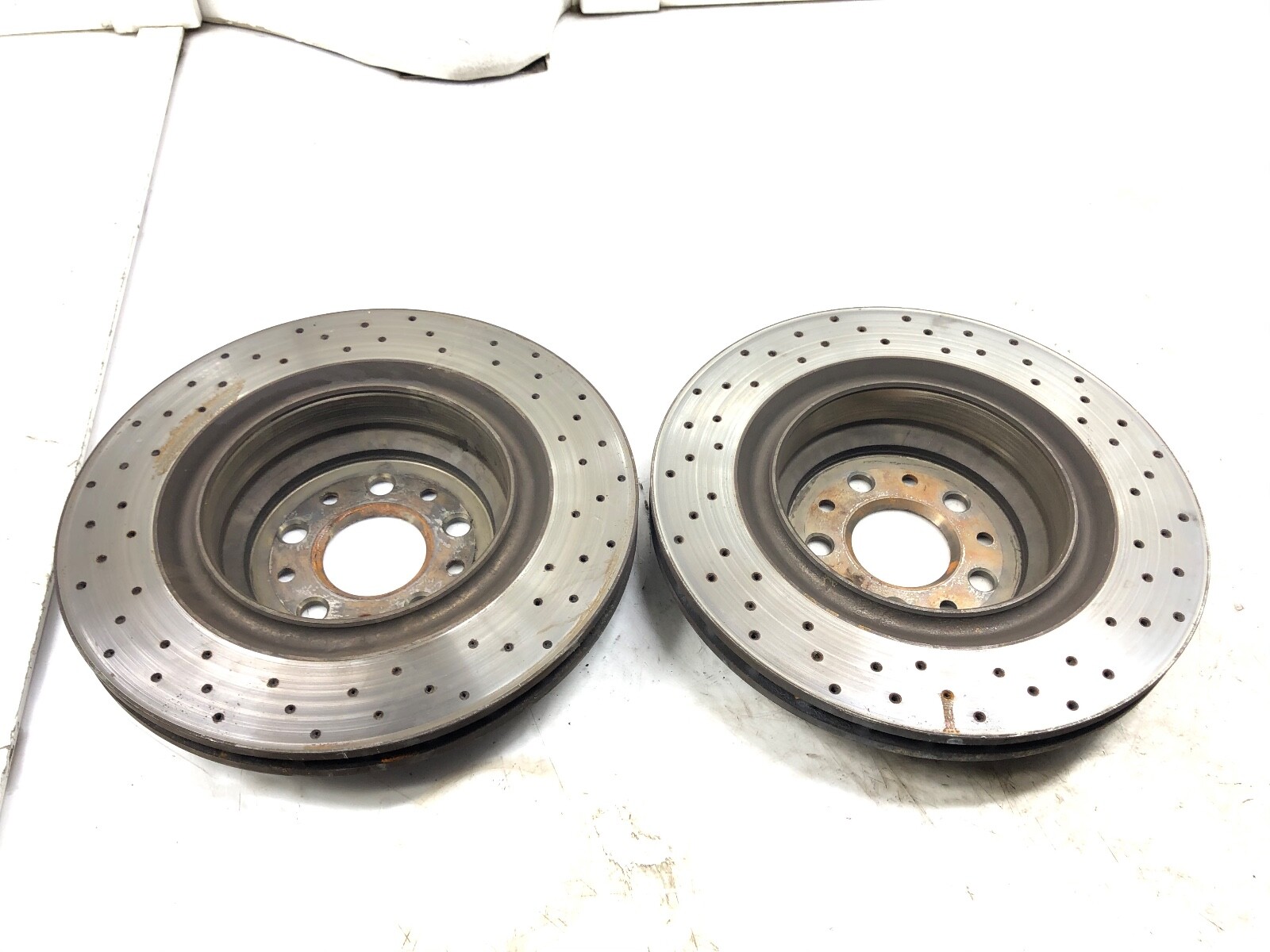 2014-2020 MASERATI QUATTROPORTE AWD REAR BRAKE ROTORS SET X2 OEM.