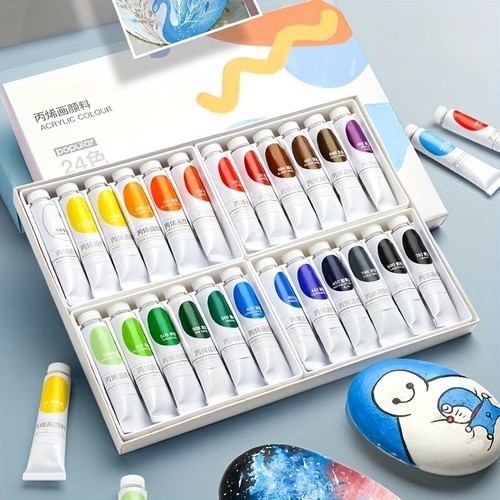 24 Color x 12ml Tubes Marie's Acrylic Paint Set Student Quality Art Painting Set - Picture 2 of 24