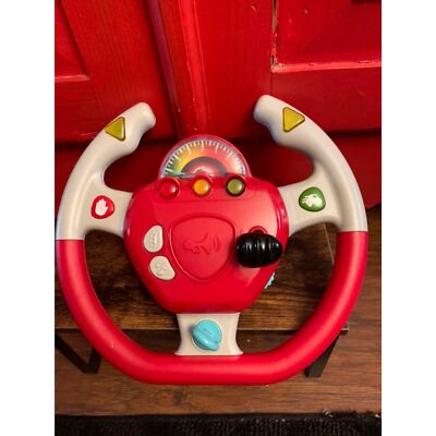 Battat Geared to Steer Interactive Portable Pretend Play Toy Driving Wheel 12''