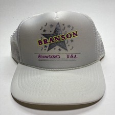 Vintage Branson Showtown USA Missouri White Trucker Mesh Snapback Hat