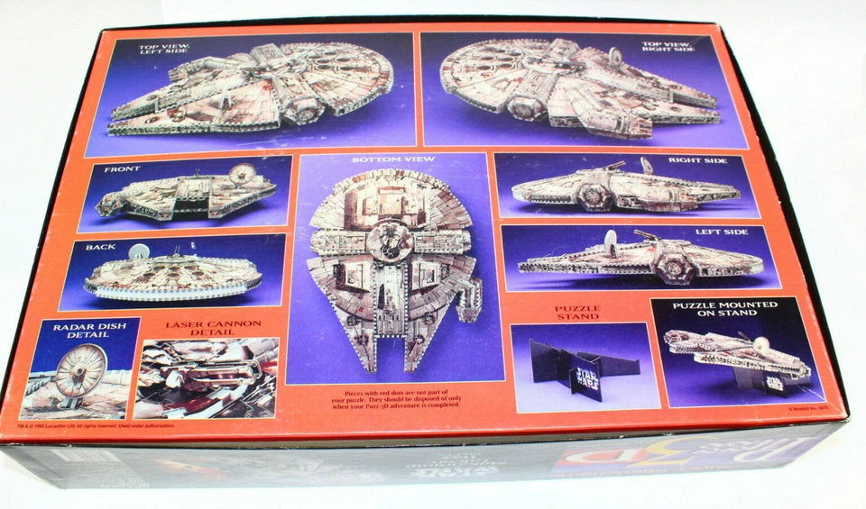 Rompecabezas 3D Star Wars Halcón Milenario MB 823 piezas súper desafiante Foto 3 de 3