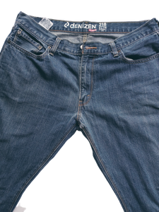 Denizen Levis 218 Slim Straight Fit Denim Jeans Blue Dark Wash Faded Mens 36x34 | eBay