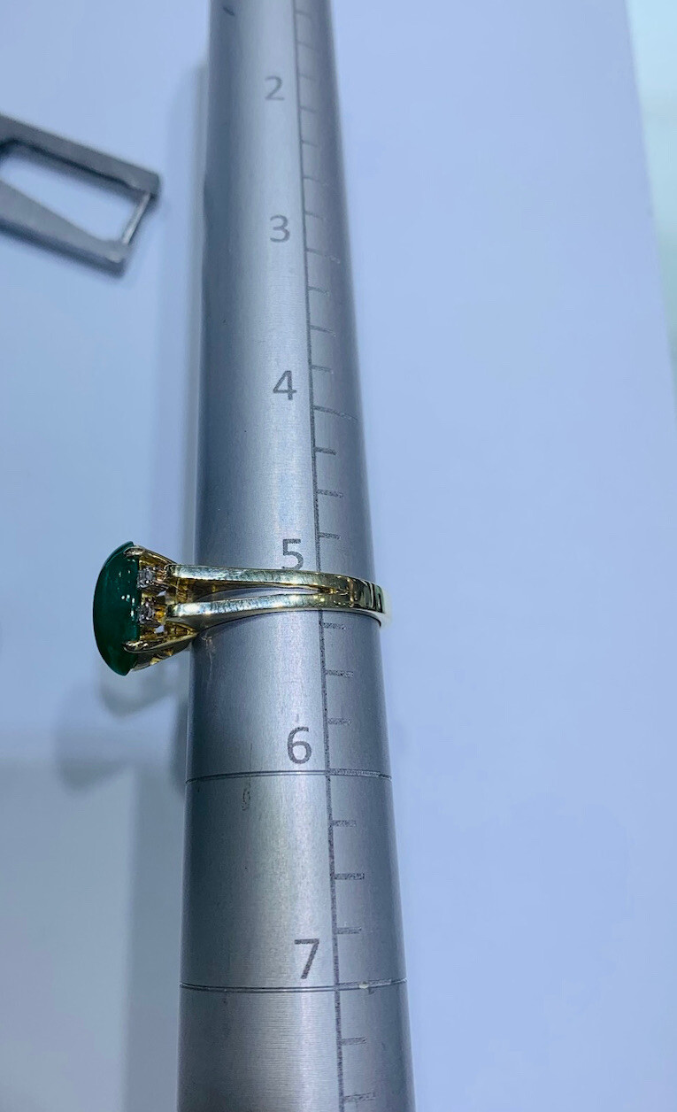 14K Solid Yellow Gold Solitaire Ring With Natural… - image 5