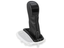 SCHALTKNAUF FUR MERCEDES CLK C209 automatik SCHALTMANSCHETTE LEDER NAHT WEISS