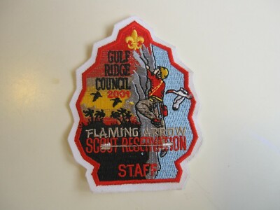 Vintage Scouting 2001 Gulf Ridge Council Flaming Arrow Staff Cloth Patch BIS