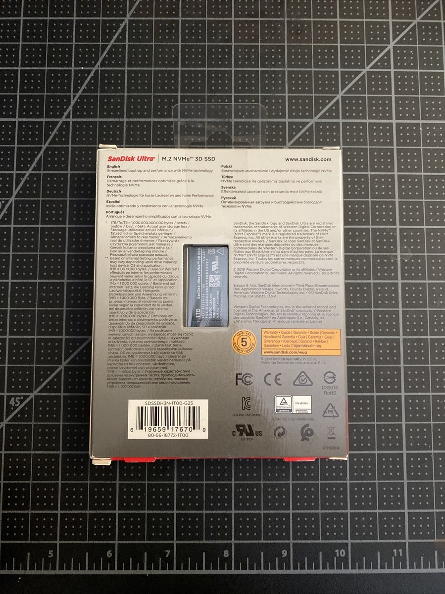 SanDisk Ultra M.2 NVMe 3D 内蔵SSD 1TB SanDisk - Ultra 1TB Internal PCIe Gen 3 x 4 NVMe m.2 Solid State