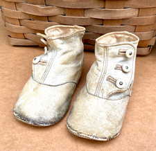 LOOK At These Antique Shoes For Antique Doll-Toe To Heel 4 1/2 Inches-All Button